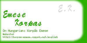emese korpas business card